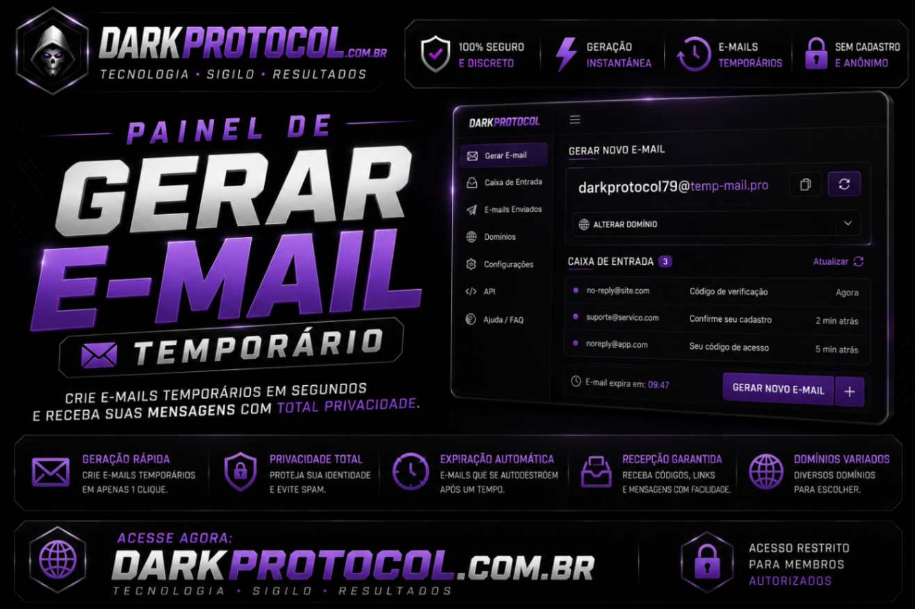 PAINEL GERADOR DE E-MAIL (TEMPORÁRIO)