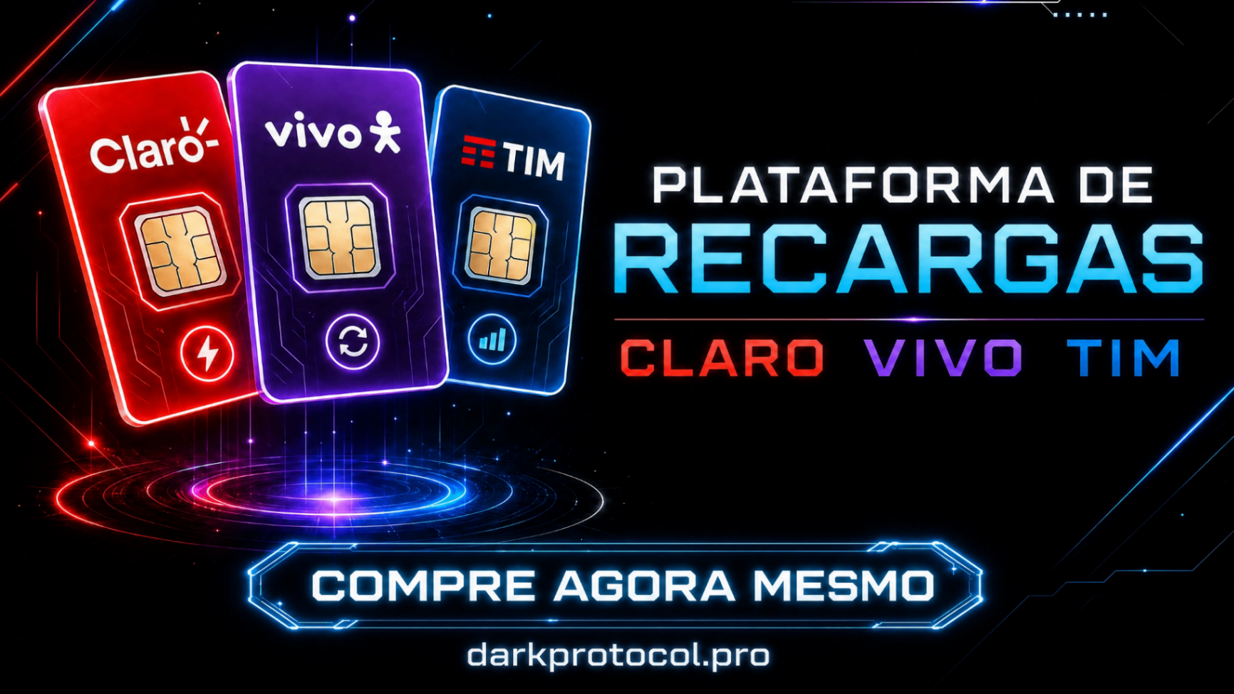 📲 PLATAFORMA DE RECARGAS | CLARO VIVO TIM | LEIA A DESCRIÇÃO